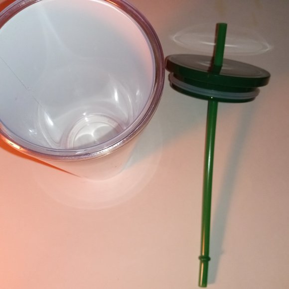 Starbucks CHRISTMAS GREEN & RED 2022 Holiday Travel Tumbler WITH Lid - Picture 8 of 9